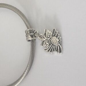 Silver Owl Dangle Charm for‎ Pandora Style Bracelet